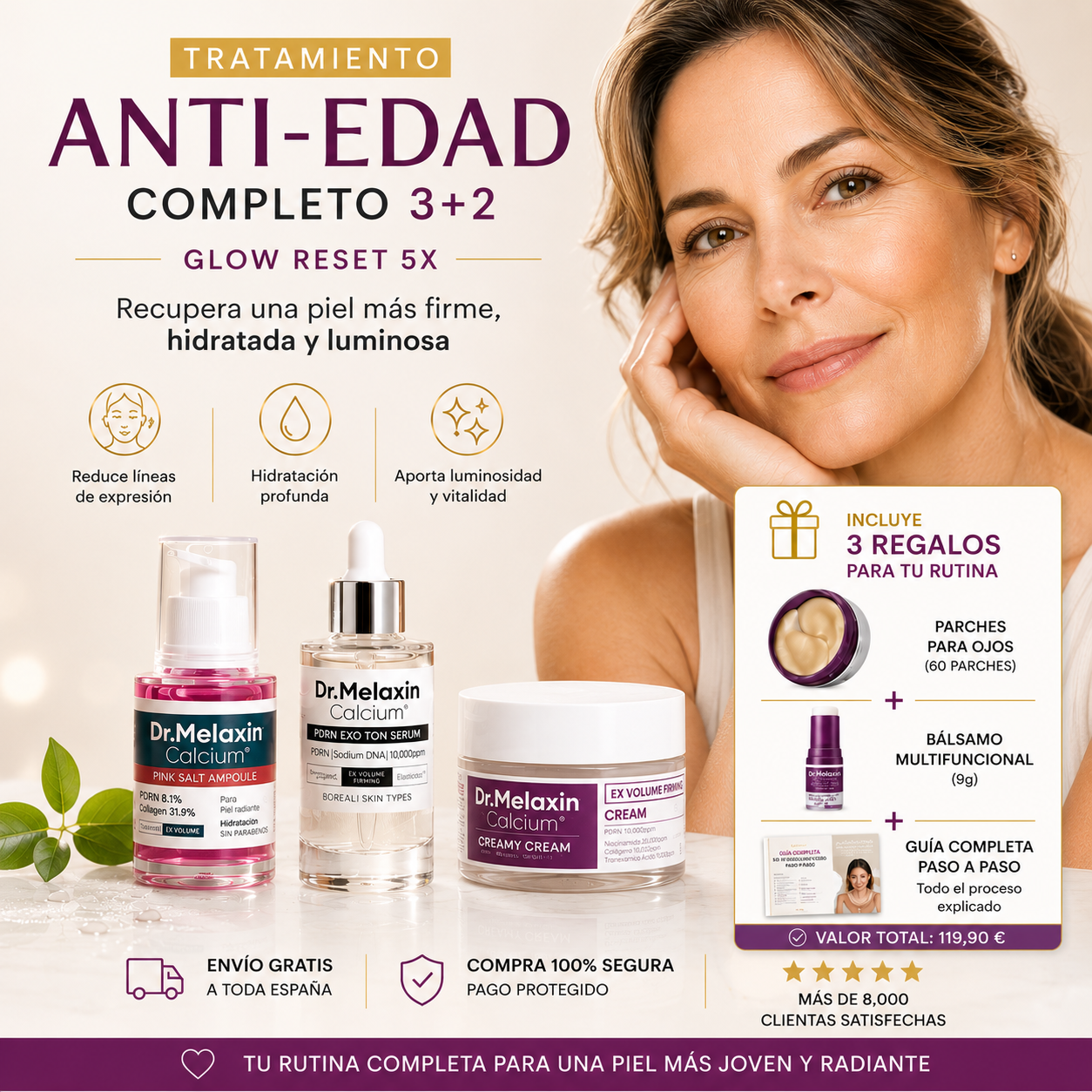 Tratamiento Antiedad Completo 5 PASOS- Glow Reset 5X